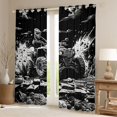 thumbnail image 2 of Castle Fairy Edgy ATV Art Black Out Curtains for Youth, Monochrome Off-Road Print Curtains Pack of 2 (42x63 Each) for Bedroom, Black, 2 of 6