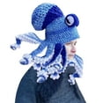 thumbnail image 2 of LIZUOJUN Cute Novelty Octopus Knit Beanie Handmade Crochet Sea Creature Hat Funny Christmas Hat Cartoon Octopus Viking Beard Gift Hats C One Size, 2 of 4