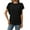 Black, variant on Solid Color Women Textured O-Neck Flutter Sleeve T-Shirt Tshirts Tee For Casual Wear Stylish Dailywear