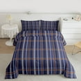 thumbnail image 2 of Feelyou Teen Abstract Lines Twin Comforter Sets, Blue Plaid Buffalo Bedding Set, 2pcs, 2 of 8