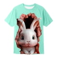 thumbnail image 4 of CUZIBR Toddler Girls Easter Bunny Shirts Cute Graphic Short Sleeve Crewneck Loose Relaxed Fit T Shirts For Boys Colorful Holiday Graphic Tees Soft Casual Kids Top Cute Basic Tees,Mint Green,8-9 Years, 4 of 4
