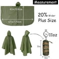 thumbnail image 3 of Plus Size Adult Rain Poncho with Hood and Zipper, Poncho Para Lluvia, Tactical Ponchos Adult For Camping, Hiking, 3 of 6