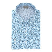 KENNETH COLE Mens Blue Speckle Collared Slim Fit Dress Shirt L 16- 32/33