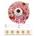 thumbnail image 6 of 15 Inch Round Placemats Set of 4, Valentine's Day Non Slip Heat Insulation PP Table Mats, Gnomes Roses Loves Romantic Plaid Wood Washable Place Mats for Kitchen Dining Party Table Decor, 6 of 7