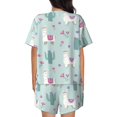 thumbnail image 4 of Womens Pajama Sets With Pocket, Cute Alpaca Cactus Plant Flowers Lounge Sets Short Sleeve Sleepwear PJ Sets for Women, 4 of 6