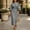 Gray, variant on LoTiSee Women Solid Round Neck Batwing Sleeve Midi Dress Wide Waistband Front Pleated Slim Fit Elegant Office Evening Party Casual Long Dress