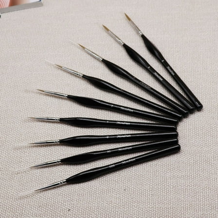 DEKEones Detail Paint Brushes Set 10pcs Miniature Brushes for Fine Detailing & Art Painting - Acrylic, Watercolor, Oil, Models