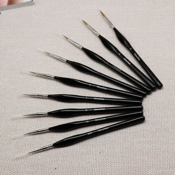DEKEones Detail Paint Brushes Set 10pcs Miniature Brushes for Fine Detailing & Art Painting - Acrylic, Watercolor, Oil, Models