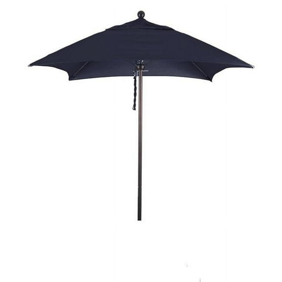 California Umbrella Venture 6' Bronze Market Umbrella in Navy