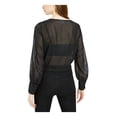 thumbnail image 2 of BAR III Womens Black Printed Long Sleeve Jewel Neck Top M, 2 of 4
