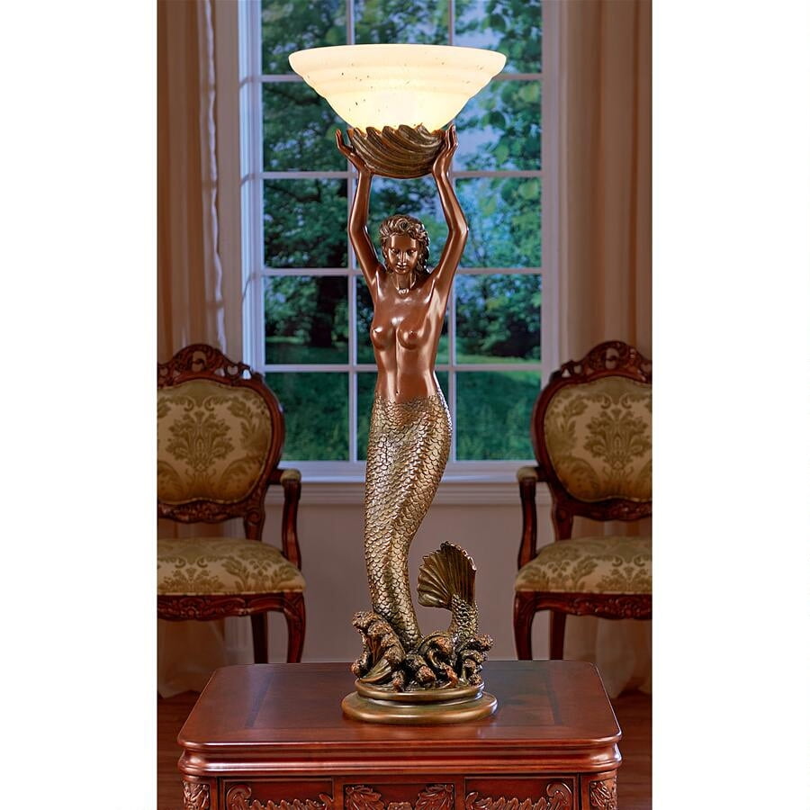 Design Toscano The Goddess Offering Mermaid Sculptural Table Lamp 