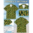thumbnail image 3 of Agricultural Corn Cob Print Hawaiian Shirt for Men, Button Down Summer Beach Short Sleeve, Farm Lover Gifts, S-5XL, 3 of 4