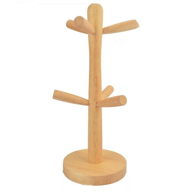 pix Coffee Cup Rack Walmart wooden cup holder removable mug tree rack stand coffee tea cup mug jewelry storage organizer holder with 6 hooks