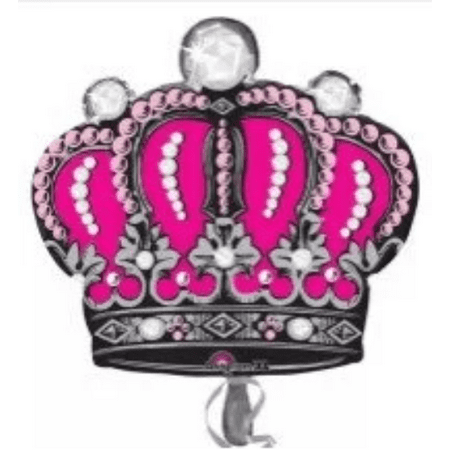 26" JEWELED Princess Crown Balloon • Large Shape Foil Mylar Balloon • Party Supplies Decorations Foil Mylar Balloon