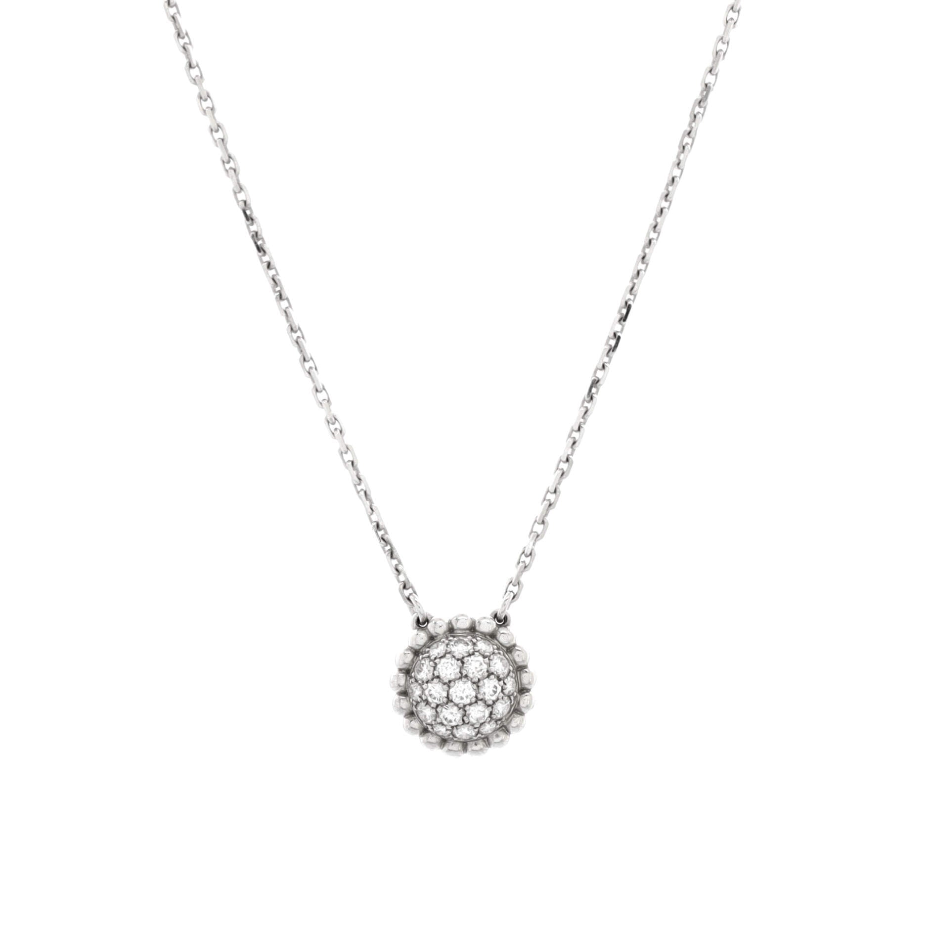 Pre-Owned Van Cleef & Arpels Perlee Pendant Necklace 18K White Gold and Diamonds By Rebag