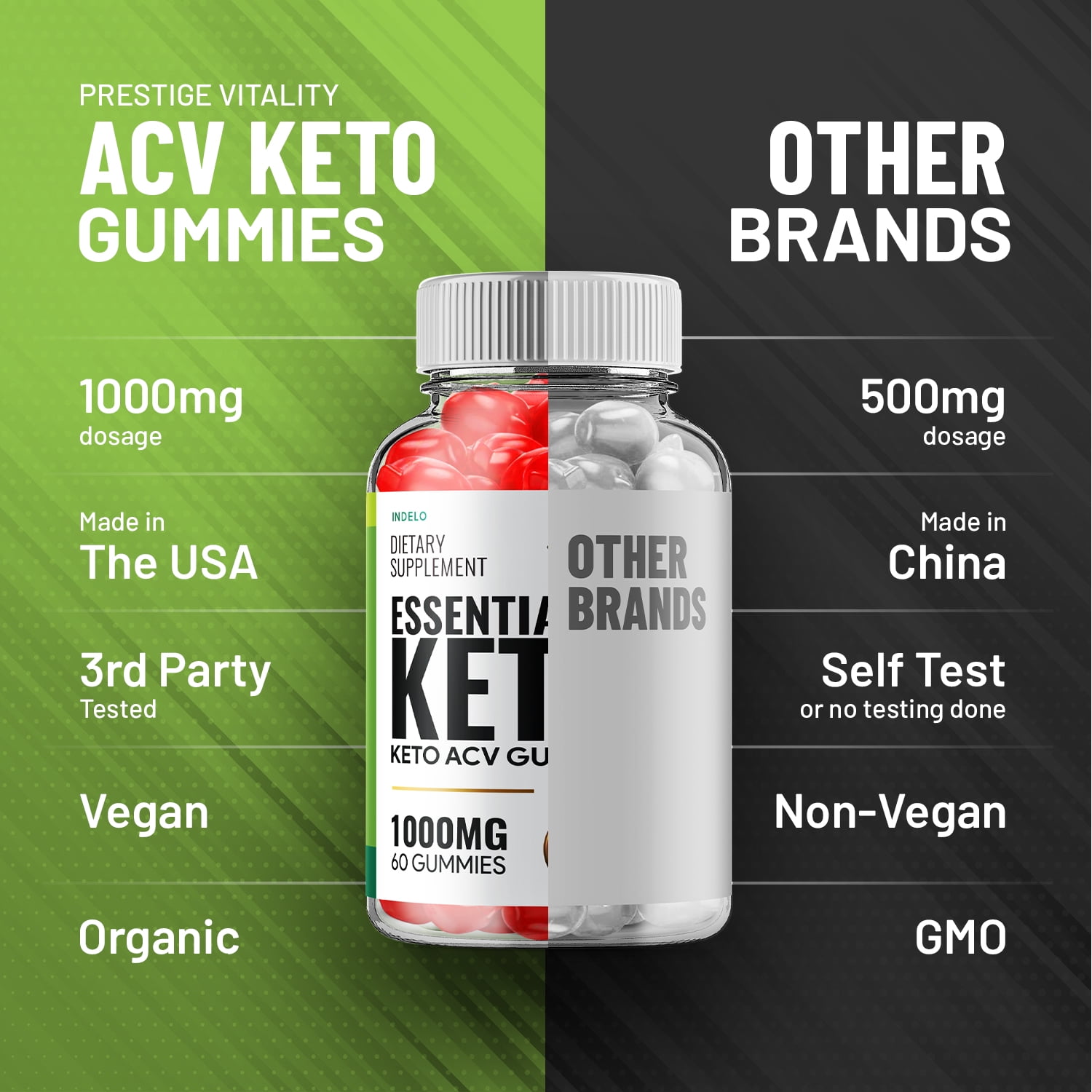 (3 Pack) Essential Keto ACV Gummies, Essential Keto + ACV Gummies Advanced Weight Loss Apple Cider Vinegar Supplement 1000MG, Essential Keto Gummies Keto + ACV Folic Acid Beet Root (180 Gummies)