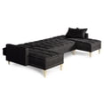 thumbnail image 4 of Sala Modular Doble Chaise Makora Travis con Memory Foam Color Negro Lino Respaldo Reclinable de 3 Posiciones, 4 of 8
