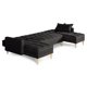 thumbnail image 4 of Sala Modular Doble Chaise Makora Travis con Memory Foam Color Negro Lino Respaldo Reclinable de 3 Posiciones, 4 of 8