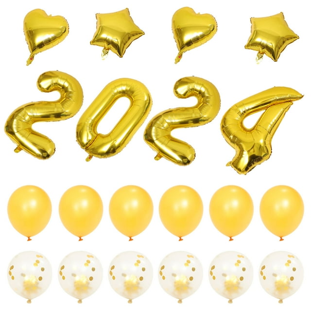 FUTUREORYY 1Set Golden Aluminium Film Balloons for New Year Party Decor and Photo Prop Celebration