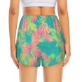 thumbnail image 3 of Picia Colorful Palm Leaves Pattern Women's 2 in 1 Athletic Running Shorts High Waisted Workout Casual Gym Sweat Shorts with Comfy Liner Zipper Pockets-Medium, 3 of 9