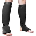 thumbnail image 4 of Hombres Shin Instep Guards Cloth Protector Accesorios Suministros Protección de entrenamiento Elástico Casua par para Taekwondo Gym Muay Thai MMA Negro Macarena Espinilleras para empeine, 4 of 5