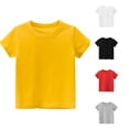 thumbnail image 4 of Toddler Kids Boys Girls Short Sleeve Basic T Shirt Casual Summer Tees Tops Solid Color, 4 of 5