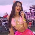 thumbnail image 2 of Fluffy Faux Fur Pink Bra Crop Top Sexy bralette Festival Rave Halter Top, 2 of 2