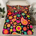 thumbnail image 2 of Castle Fairy Hippie Paisley 4-Piece Full Size Sheets for Teens,Bohemian Flower Bed Sheets,Exotic Style Lightweight Sheet Sets,Ultra Soft Home Decor, 2 of 7