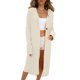 thumbnail image 1 of Suéter de punto Cárdigan Color puro Manga larga Hombro caído Cárdigan con capucha frontal abierto para mujer Beige S, 1 of 5