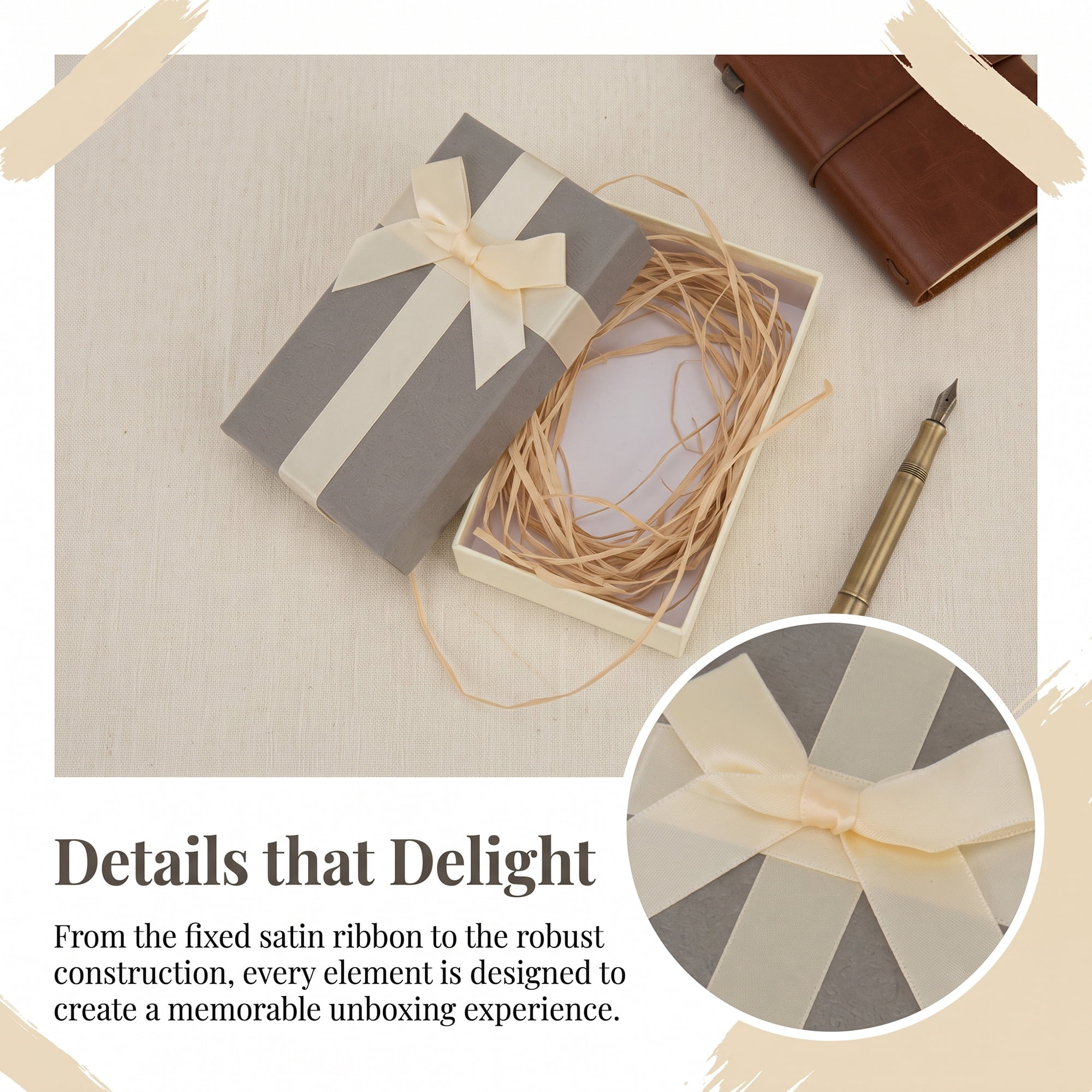 Unique Bargains 6Pcs Rigid Present Boxes for Gift Packaging Whitish Gray 5.5"x3.1"x2"