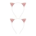 thumbnail image 1 of 2 diademas con orejas de gato y diamantes de imitación de colores, cómodas para fiestas y festividades, accesorios para el cabello antideslizantes y ligeros para mujer., 1 of 6