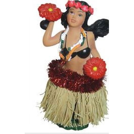 Souv Dashboard Doll Hula Lady W/u'li U'li 4"