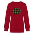 thumbnail image 4 of CEHVOM Chemises Unies pour Femmes Col Rond Manches Longues Hauts Imprimés Blouse Régulière Liquidation, 4 of 5