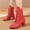 Red, variant on Women's Pointed Toe Lace Up Ankle Boots Block High Heels Chelsea Booties Western Dressy Short Boot Red 6(37)
