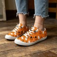 thumbnail image 4 of Willtoo Women's Halloween Ghost Pumpkin Print Canvas Sneakers, Lace Up Low Top Casual Shoes, Lightweight Non-Slip Flat Sole Holiday Walking Shoes, 4 of 5