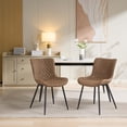 thumbnail image 2 of EDTara Leather Kitchen Chairs, Set Of 2 With Metal Legs, High-Density Sponge Padding, and Hand-Stitched Detailing for Living Room, 2 of 8