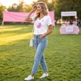 thumbnail image 3 of DORKASM Womens Breast Cancer Shirts V Neck Pink Ribbon Tee Short Sleeve Hope Love Wings Comfy Cancer Survivor Tops Breast Cancer Awareness Trendy Tshirt White XL, 3 of 6