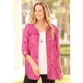 thumbnail image 2 of Catherines Women's Plus Size Georgette Button Down Tie Sleeve Cafe Blouse, 2 of 6