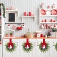 thumbnail image 2 of 10.6 Inch Artificial Cedar Norfolk Christmas Wreath with Red Berries & Velvet Bow, Faux Pine Hanging Wreath for Front Door, Wall, Window, Mantel Indoor and Outdoor Holiday, 2 of 4