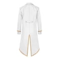 thumbnail image 4 of Miluxas Men's Vintage Tailcoat Jacket Uniform Costume with Pocket Retro Tuxedo Swallowtail White XXL(XXL), 4 of 4