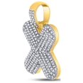 thumbnail image 2 of Diamond Queen 10kt Yellow Gold Mens Round Diamond Bubble X Letter Charm Pendant 7/8 Cttw, 2 of 2