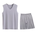 thumbnail image 1 of Conjunto Deportivo de los Hombres, Moda Casual de Color Sólido Cuello en V sin Mangas de Elasticidad Superior para el Desgaste Al Aire Libre, Traje Atlético de Humedad, 1 of 5
