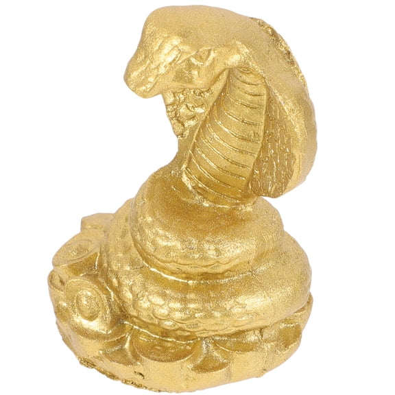 YUYUETIME Unique Design Snake Shaped Ornament Golden Resin 1Pack