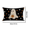 thumbnail image 3 of Halloween Ghost Lumbar Pillow Cover, Polka Dot Rectangular Cushion Case, Digital Print Soft Fabric Hidden Zipper, for Sofa Home Holiday Decor by MPOISVA, 3 of 7