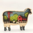 thumbnail image 3 of Wooden Crafts Desktop Ornament Creative Farm Animals Simulation Pig Cattle And Sheep Multicolor Tabletop Decorations, 3 of 20
