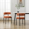 thumbnail image 4 of Locus Bono Boucle Dining Chairs Set of 6, Modern Upholstered Dining Room Chairs, Armless Kitchen Chair for Dining Room, Living Room, Rust/Burnt Orange, 4 of 5