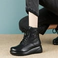 thumbnail image 4 of Styesk Bottes pour Femmes Bottines Rétro Élastiques pour Femmes Mode Talon Moyen Bout Rond Chaussures à Talon Moyen à Fermeture Éclair Bottes de Travail pour Femmes, 4 of 7