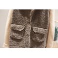thumbnail image 5 of IROINNID Women's Shearling Vest Solid Color Sleeveless Loose Pocket Vest Coat Short Jacket Winter Fleece Zipper Outerwear, Khaki, 5 of 9