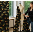 thumbnail image 5 of Soimoi Black Cotton Cambric Fabric Pine Fruits Print Sewing Fabric Yard 56 Inch Wide, 5 of 7