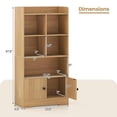 thumbnail image 5 of Resenkos 4 Tiers Bookcase with 4 Cubes Display Shelf and 2 Doors, Multi Functional Storage Unit for Living Room, Study, Natural, 5 of 5